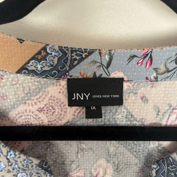 Jones New York Women’s 1X Multicolored Plus Size Top Blouse - Picture 2 of 5